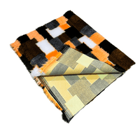 Pawstrading™ Anti-Slip Backed Veterinary Fleece Bedding Dog Bed / Mat ORANGE PATCHWORK