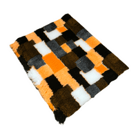 Pawstrading™ Anti-Slip Backed Veterinary Fleece Bedding Dog Bed / Mat ORANGE PATCHWORK
