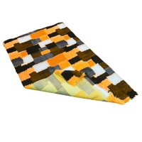 Pawstrading™ Anti-Slip Backed Veterinary Fleece Bedding Dog Bed / Mat ORANGE PATCHWORK