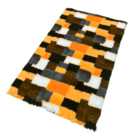 Pawstrading™ Anti-Slip Backed Veterinary Fleece Bedding Dog Bed / Mat ORANGE PATCHWORK