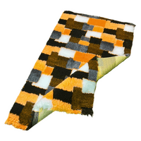 Pawstrading™ Anti-Slip Backed Veterinary Fleece Bedding Dog Bed / Mat ORANGE PATCHWORK