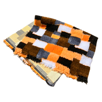 Pawstrading™ Anti-Slip Backed Veterinary Fleece Bedding Dog Bed / Mat ORANGE PATCHWORK