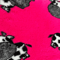 Pawstrading™ Anti-Slip Backed Veterinary Fleece Bedding Dog Bed / Mat PINK COW