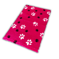 Pawstrading™ Anti-Slip Backed Veterinary Fleece Bedding Dog Bed / Mat PINK DUO