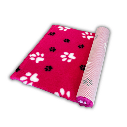 Pawstrading™ Anti-Slip Backed Veterinary Fleece Bedding Dog Bed / Mat PINK DUO