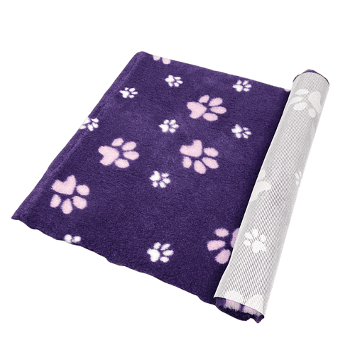 Pawstrading™ Anti-Slip Backed Veterinary Fleece Bedding Dog Bed / Mat PURPLE duo