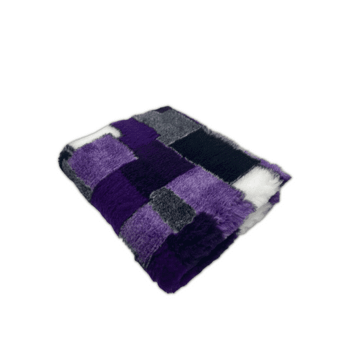 Pawstrading™ Anti-Slip Backed Veterinary Fleece Bedding Dog Bed / Mat PURPLE PATCHWORK