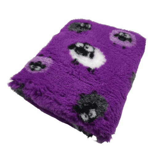 Pawstrading™ Anti-Slip Backed Veterinary Fleece Bedding Dog Bed / Mat PURPLE SHEEP