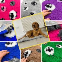Pawstrading™ Anti-Slip Backed Veterinary Fleece Bedding Dog Bed / Mat PURPLE SHEEP