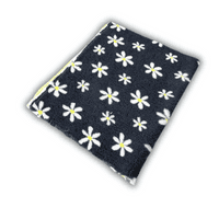 Pawstrading™ CHARCOAL GREY YELLOW DAISY Anti-Slip Backed Veterinary Fleece Bedding Vet Bed Mat