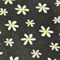 Pawstrading™ CHARCOAL GREY YELLOW DAISY Anti-Slip Backed Veterinary Fleece Bedding Vet Bed Mat