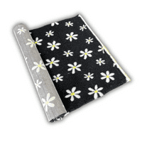 Pawstrading™ CHARCOAL GREY YELLOW DAISY Anti-Slip Backed Veterinary Fleece Bedding Vet Bed Mat