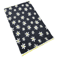 Pawstrading™ CHARCOAL GREY YELLOW DAISY Anti-Slip Backed Veterinary Fleece Bedding Vet Bed Mat