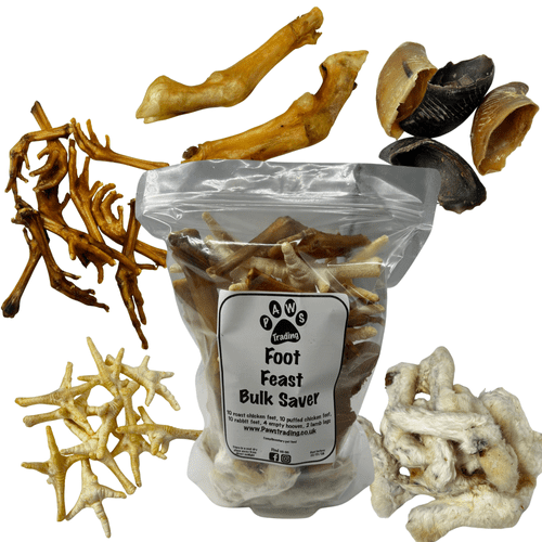 Pawstrading Foot Feast Bundle - Rabbit Beef Chicken Lamb Dog Chew Treat Natural