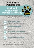 Pawstrading ™ GRAIN FREE Adult Haddock with Sweet Potato & Parsley - Whole dog food Dry Kibble