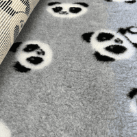 Pawstrading™ GREY PANDA Anti-Slip Backed Veterinary Fleece Bedding Vet Bed Mat