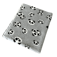 Pawstrading™ GREY PANDA Anti-Slip Backed Veterinary Fleece Bedding Vet Bed Mat