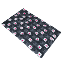 Pawstrading™  GREY PINK DAISY Anti-Slip Backed Veterinary Fleece Bedding Vet Bed Mat