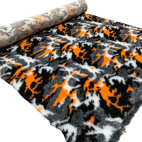 Pawstrading™ ORANGE CAMO Anti-Slip Backed Veterinary Fleece Bedding Vet Bed Mat