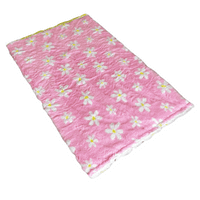 Pawstrading™ PINK with YELLOW DAISY Anti-Slip Backed Veterinary Fleece Bedding Vet Bed Mat