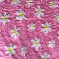 Pawstrading™ PINK with YELLOW DAISY Anti-Slip Backed Veterinary Fleece Bedding Vet Bed Mat