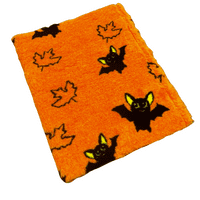 Pawstrading™ Premium Autumnal  HALLOWEEN Orange Bat Leaf Anti-Slip Backed Vet Bedding Fleece Bed