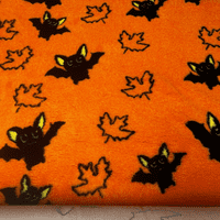 Pawstrading™ Premium Autumnal  HALLOWEEN Orange Bat Leaf Anti-Slip Backed Vet Bedding Fleece Bed