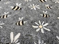 Pawstrading™ Premium Bee & Daisy Grey Malb Anti-Slip Backed Veterinary Fleece Vet Bedding