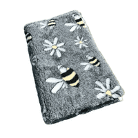 Pawstrading™ Premium Bee & Daisy Grey Malb Anti-Slip Backed Veterinary Fleece Vet Bedding