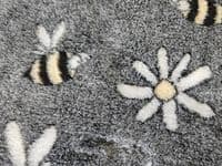 Pawstrading™ Premium Bee & Daisy Grey Malb Anti-Slip Backed Veterinary Fleece Vet Bedding