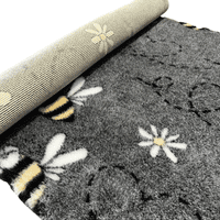 Pawstrading™ Premium BEE LOVE Grey Malb Anti-Slip Backed Veterinary Fleece Vet Bedding