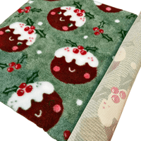 Pawstrading™ Premium Christmas Pudding Pud Anti-Slip Backed Vet Bedding Fleece Bed