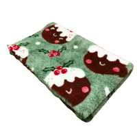 Pawstrading™ Premium Christmas Pudding Pud Anti-Slip Backed Vet Bedding Fleece Bed