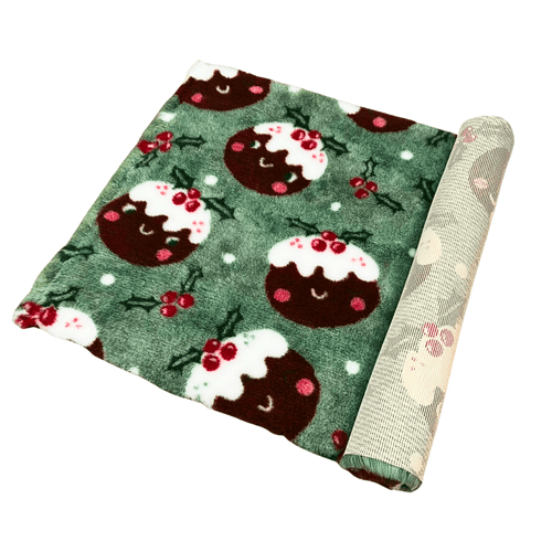 Pawstrading™ Premium Christmas Pudding Pud Anti-Slip Backed Vet Bedding Fleece Bed