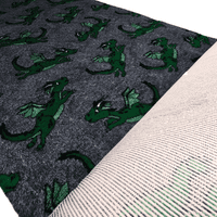 Pawstrading™ Premium GREEN DRAGON Grey Malb Anti-Slip Backed Veterinary Fleece Bedding Vet Bed