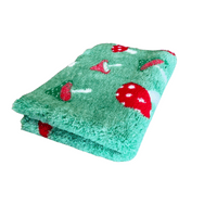 Pawstrading™ Premium Green ToadStool Anti-Slip Backed Veterinary Vet Fleece Bedding Bed