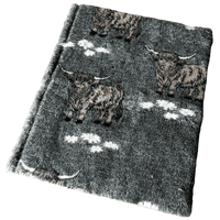 Pawstrading™ Premium HIGHLAND Cow Daisy  Malb Anti-Slip Backed Veterinary Fleece Bedding Vet Bed