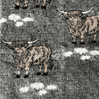 Pawstrading™ Premium HIGHLAND Cow Daisy  Malb Anti-Slip Backed Veterinary Fleece Bedding Vet Bed