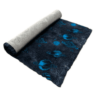 Pawstrading™ Premium Navy Cosmic Planets  BLUE (Teal) Anti-Slip Backed Veterinary Vet Fleece Bedding