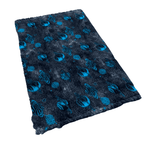 Pawstrading™ Premium Navy Cosmic Planets BLUE (Teal) Anti-Slip Backed Veterinary Vet Fleece Bedding