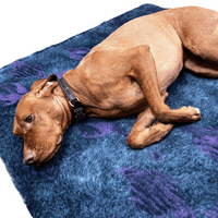 Pawstrading™ Premium Navy Cosmic Planets PURPLE Anti-Slip Backed Veterinary Fleece Bedding Vet