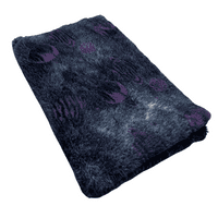 Pawstrading™ Premium Navy Cosmic Planets PURPLE Anti-Slip Backed Veterinary Fleece Bedding Vet