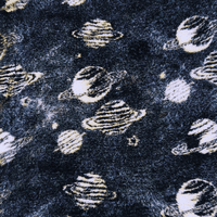 Pawstrading™ Premium Navy Cosmic Planets Vet bedWHITE Anti-Slip Backed Veterinary Fleece Bedding