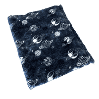 Pawstrading™ Premium Navy Cosmic Planets Vet bedWHITE Anti-Slip Backed Veterinary Fleece Bedding