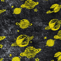 Pawstrading™ Premium Navy Cosmic Planets YELLOW Anti-Slip Backed Veterinary Fleece Vet  Bedding