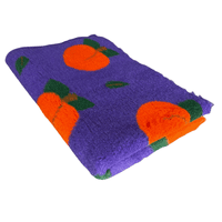 Pawstrading™ Premium PEACHES Peach Design Purple Orange  Anti-Slip Backed Vet Bedding Fleece Bed