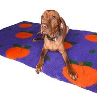 Pawstrading™ Premium PEACHES Peach Design Purple Orange  Anti-Slip Backed Vet Bedding Fleece Bed