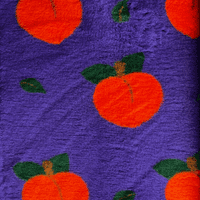 Pawstrading™ Premium PEACHES Peach Design Purple Orange  Anti-Slip Backed Vet Bedding Fleece Bed