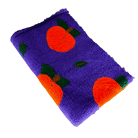 Pawstrading™ Premium PEACHES Peach Design Purple Orange  Anti-Slip Backed Vet Bedding Fleece Bed