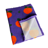 Pawstrading™ Premium PEACHES Peach Design Purple Orange  Anti-Slip Backed Vet Bedding Fleece Bed